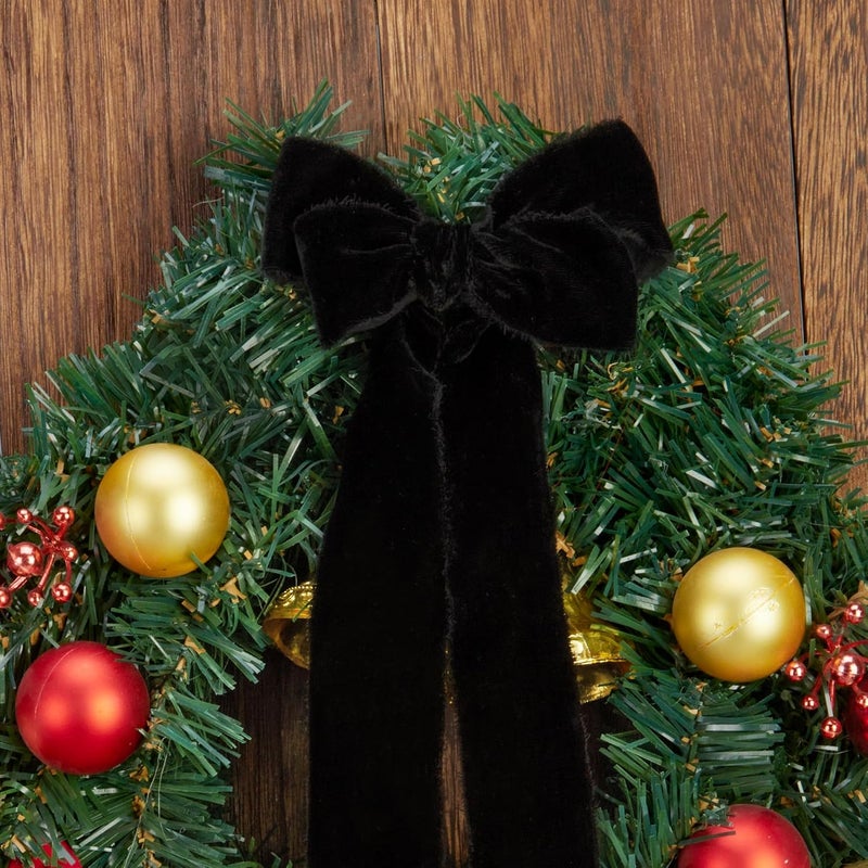 Keypan Black Velvet Ribbon for Gift Wrapping - 1 1/2 inch Wide Handmade Fringe Fabric Ribbons for Christmas Decorations, Baby Shower, Flower Bouquet - Image 3